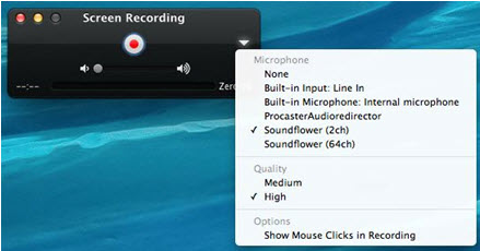 using quicktime to record screen and audio
